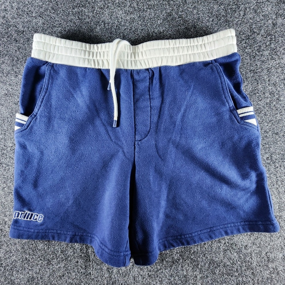 Prince Pickleball Mens Fleece‎ Shorts Blue Cream Waistband Size M 041040160
